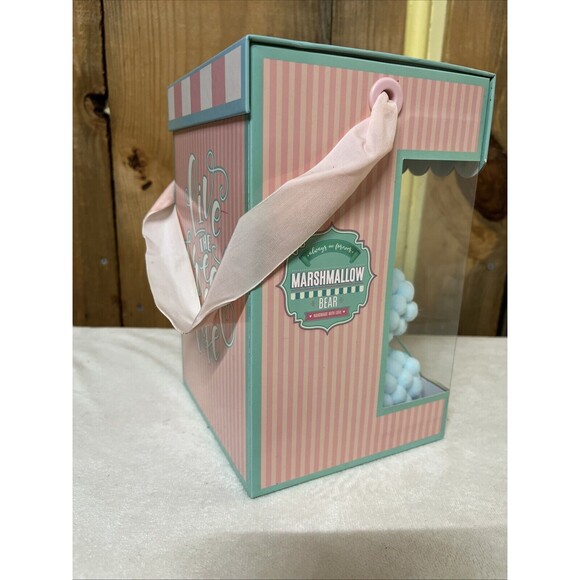 Marshmallow Light Blue Teddy Bear With Green Ribbon Brand New Always and Forever - Picture 4 of 8